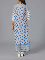 Blue Cotton Flex Kurta and Pant Set