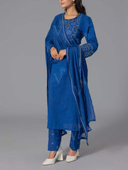 Blue Printed Suit Set