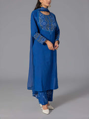 Blue Printed Suit Set