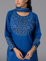 Blue Printed Suit Set