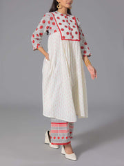 Red Cotton Flex Kurta and Pant Set