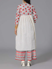 Red Cotton Flex Kurta and Pant Set
