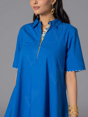 Princess Blue 60'S Poplin Dress