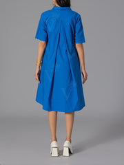 Princess Blue 60'S Poplin Dress
