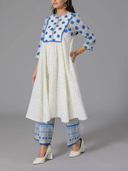Blue Cotton Flex Kurta and Pant Set