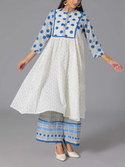 Blue Cotton Flex Kurta and Pant Set