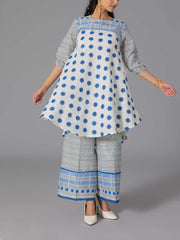 Blue Cotton Flex Kurta and Pant Set
