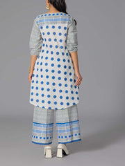 Blue Cotton Flex Kurta and Pant Set