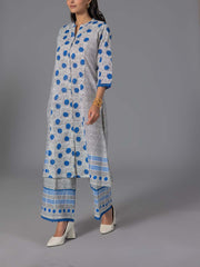 Blue Cotton Flex Kurta and Pant Set