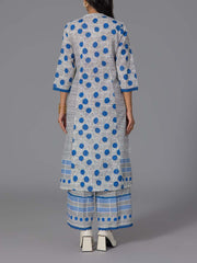 Blue Cotton Flex Kurta and Pant Set
