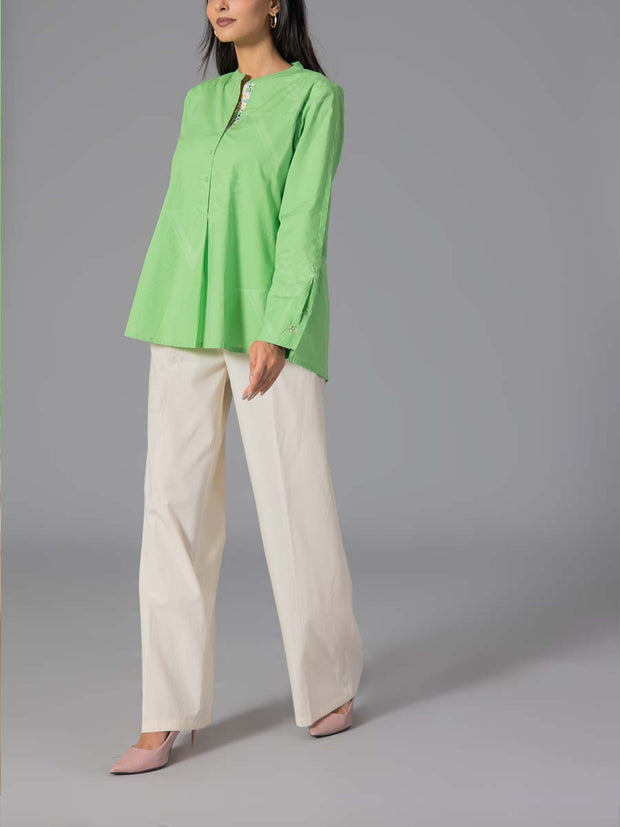 Bud Green 60'S Poplin Top