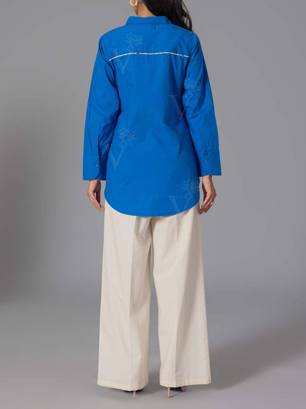 Princess Blue 60'S Poplin Top