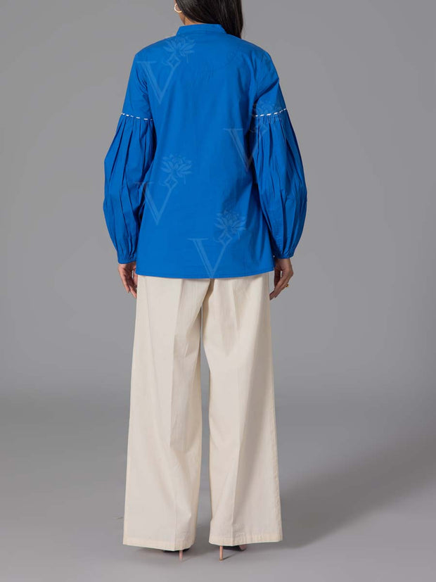 Princess Blue 60'S Poplin Top