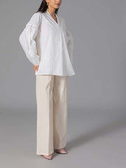 Solid White 60'S Poplin Top
