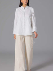 Solid White 60'S Poplin Top