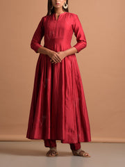 Red Chanderi Suit Set