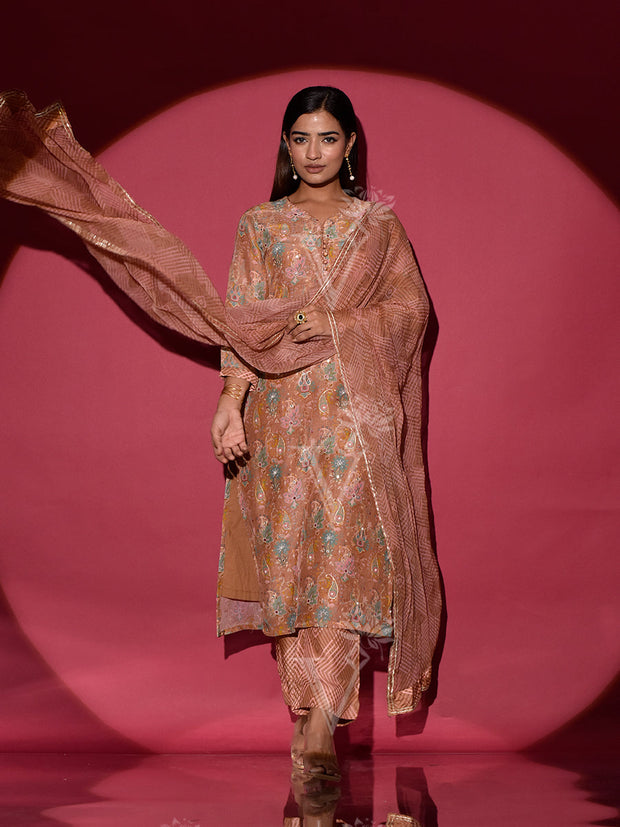 Brown Vasansi Silk Suit Set