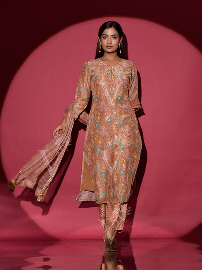 Brown Vasansi Silk Suit Set