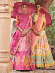 Blush Pink Vasansi Silk Printed Lehenga Set