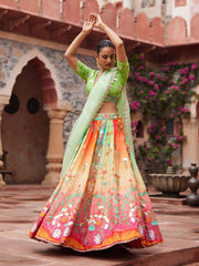 Multi Color Vasansi Silk Lehenga Set