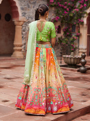 Multi Color Vasansi Silk Lehenga Set