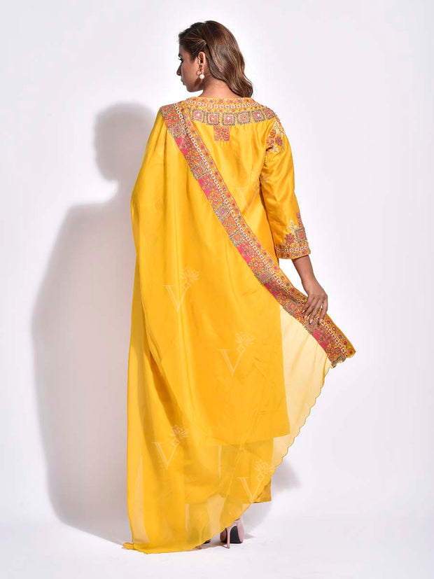 Yellow Embroidered Suit Set