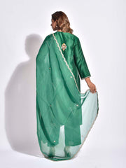 Green Embroidered Suit Set