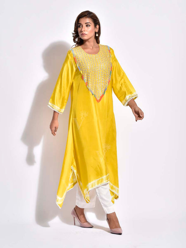 Yellow Embroidered Kurta Set