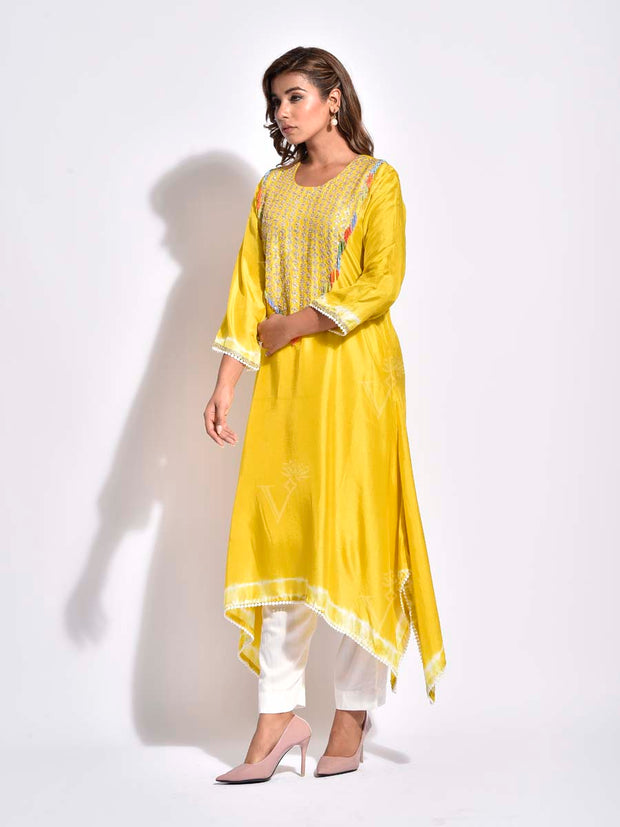 Yellow Embroidered Kurta Set