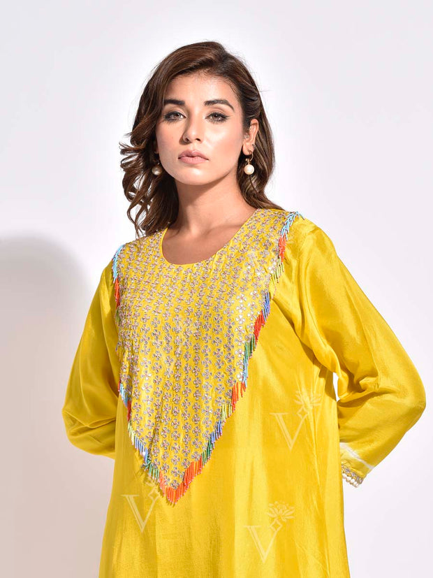 Yellow Embroidered Kurta Set