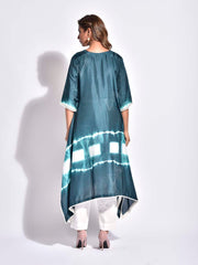 Sea Green Embroidered Asymmetric Kurta Set