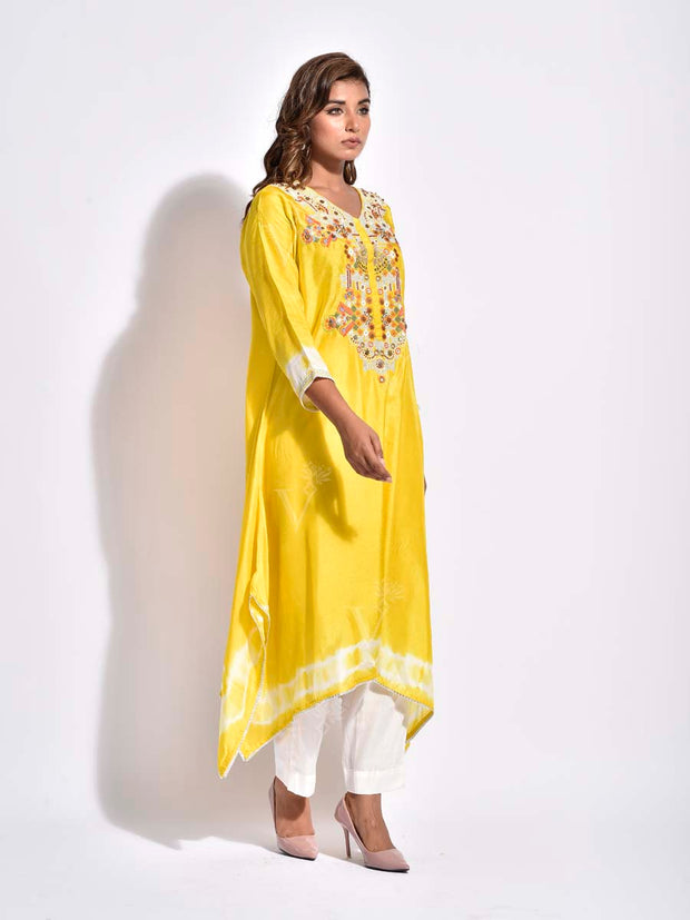 Yellow Embroidered Kurta Set