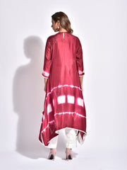 Jazzberry Pink Silk Embroidered Kurta Set