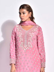 Pink Embroidered Sharara Set