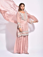 Dusty Pink Embroidered Palazzo Set