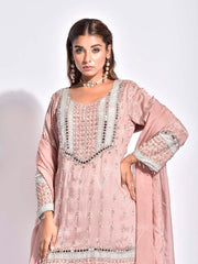 Dusty Pink Embroidered Palazzo Set