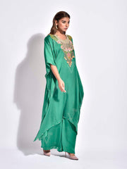 Green Embroidered Kaftan Set