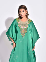 Green Embroidered Kaftan Set