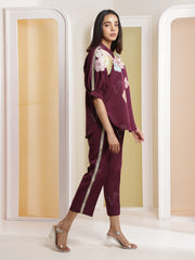 Mulberry Embroidered Co-Ord Set