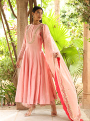 Soft Pink Chanderi Suit Set