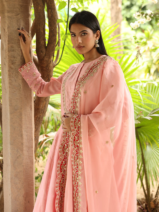 Soft Pink Chanderi Suit Set