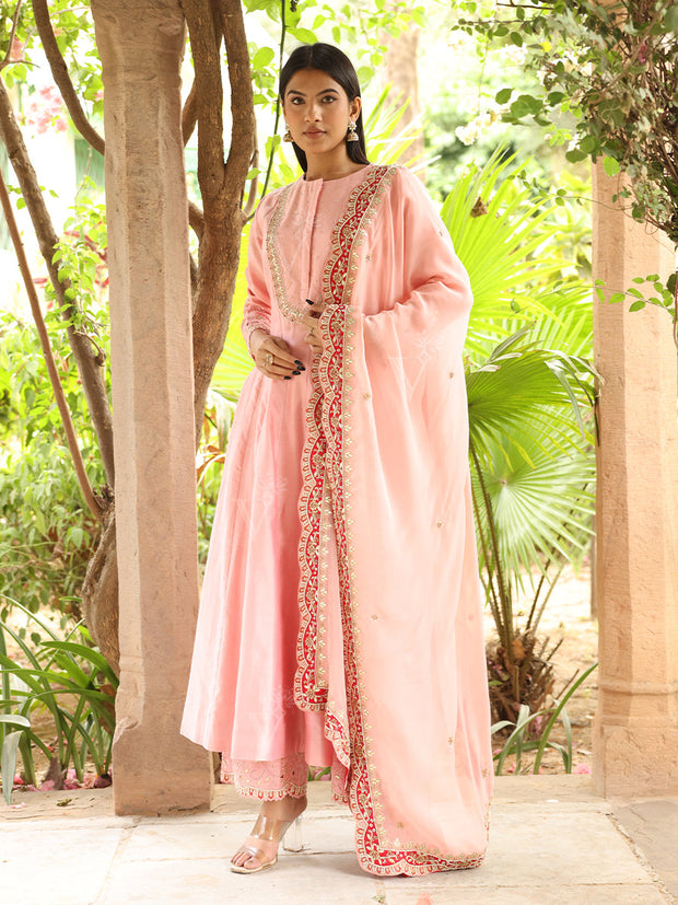 _label_New, DD35, MTO, RK, Soft Pink, Pink , Chanderi, Suit Set , chanderi suit set