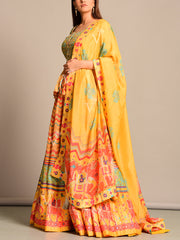 Yellow Peplum Lehenga Set