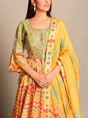 Yellow Peplum Lehenga Set