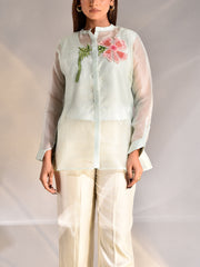 Powder Blue Organza Shirt