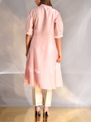 Pink Chanderi Embroidered Kurta