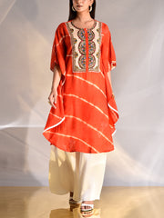 _label_New, DD35, MTO, RK,  Orange , Silk , Kaftan set