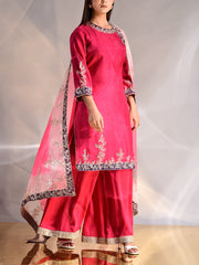 Magents Pink Silk Suit Set