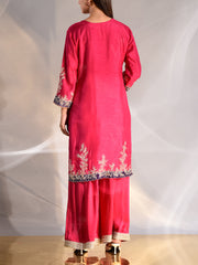 Magents Pink Silk Suit Set