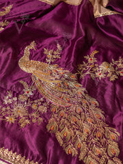 Wine Silk Dress Material